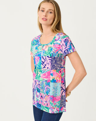 Lilly Pulitzer Etta Scoop Neck Top In Multi