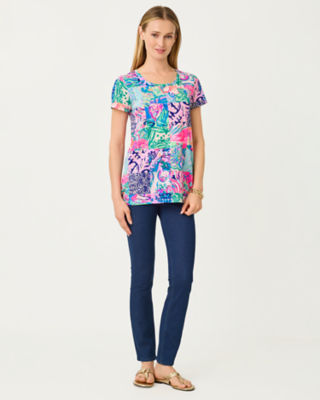 Lilly Pulitzer Etta Scoop Neck Top In Multi