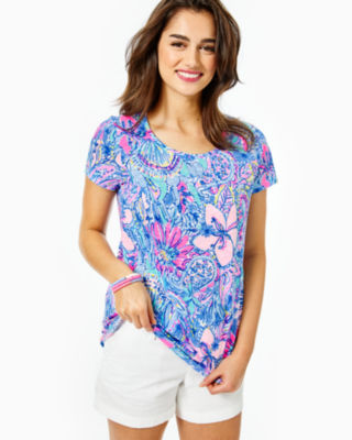 Lilly Pulitzer Etta Scoopneck Top In Multi Pop Up Got Your Back