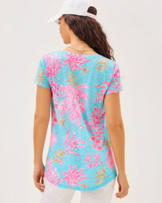 Etta Scoop Neck Top, Multi Royal Coral, large image 1