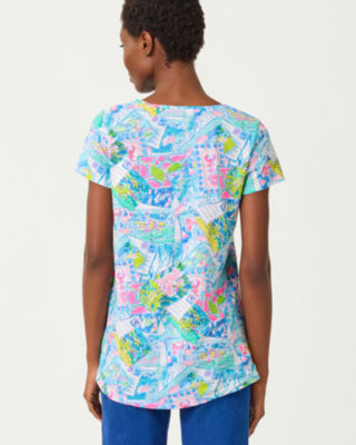 Lilly Pulitzer Etta Scoop Neck Top In Multi