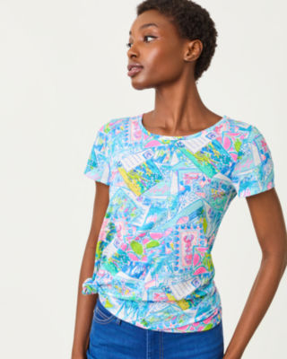 Lilly Pulitzer Etta Scoop Neck Top In Multi