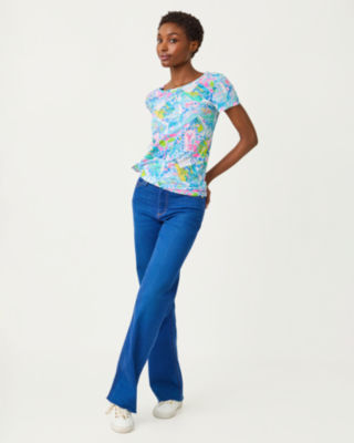 Lilly Pulitzer Etta Scoop Neck Top In Multi