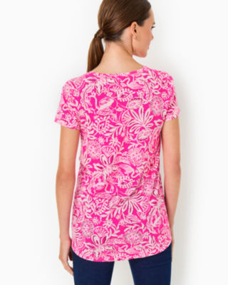 Etta Scoop Neck Top, Passion Fruit Pink Absolutely Flamazing, large image 1 - Lilly Pulitzer