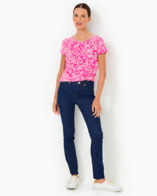 Etta Scoop Neck Top, Passion Fruit Pink Absolutely Flamazing, large image 3 - Lilly Pulitzer