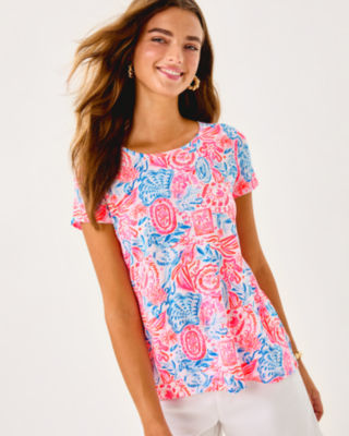 Etta Scoop Neck Top, Resort White Lil Sun Sea Sand, large