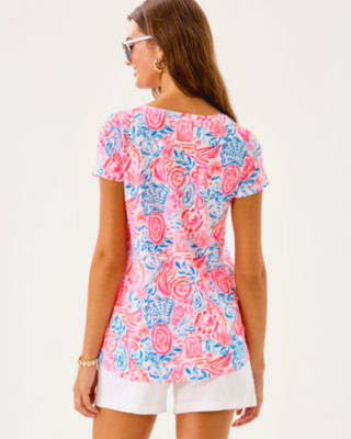 Etta Scoop Neck Top, Resort White Lil Sun Sea Sand, large image 1