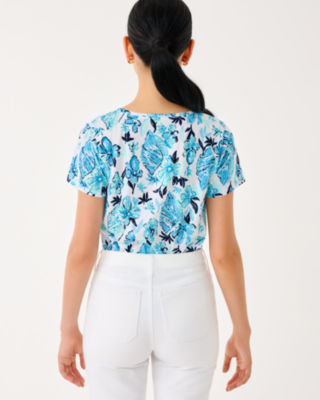 Etta Scoop Neck Top, Resort White Seashell Splendor, large image 1