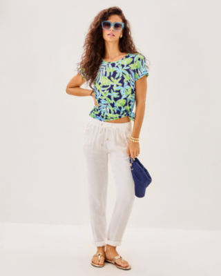 Lilly Pulitzer Etta Scoop Neck Top In Multi