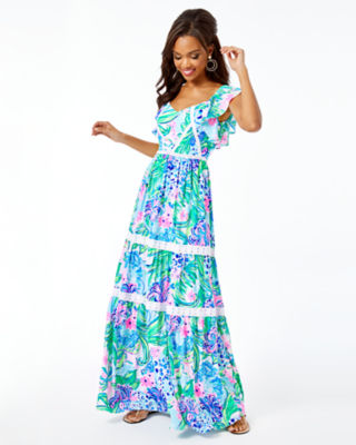 lilly pulitzer green maxi dress