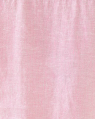Sea View Linen Button Down Top, Conch Shell Pink X Resort White, large image 3