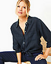 Sea View Linen Button Down Top, Onyx X Onyx, large image number 1