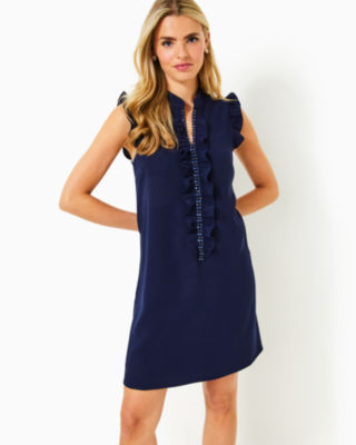 Adalee Shift Dress, True Navy, large - Lilly Pulitzer