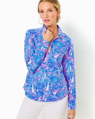 Lilly Pulitzer Upf 50+ Skipper Popover In Boca Blue Its A Sailabration