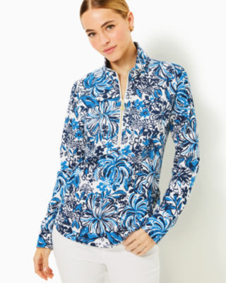 UPF 50+ Skipper Popover, Low Tide Navy Pandarama, large - Lilly Pulitzer