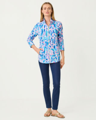 Lilly Pulitzer Upf 50+ Leona Zip-up Jacket In Blue