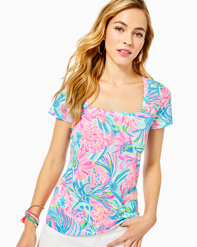 Rexa Square Neck Top, , large - Lilly Pulitzer