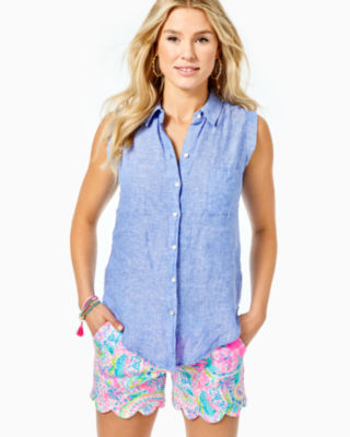 Image of Lilly Pulitzer Breelyn Sleeveless Button Down Top