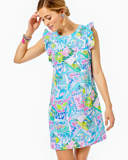 Lilly Pulitzer Laina T-shirt Dress In Multi Pop Up Wish You Were Here ...