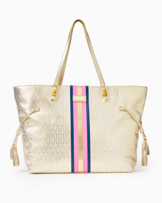 lilly pulitzer gold tote