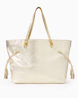 Lilly Pulitzer Gold Reef Shimmer hotsell Tote