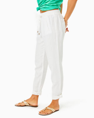 31" Taron Mid-Rise Linen Pant, Resort White, large image 2