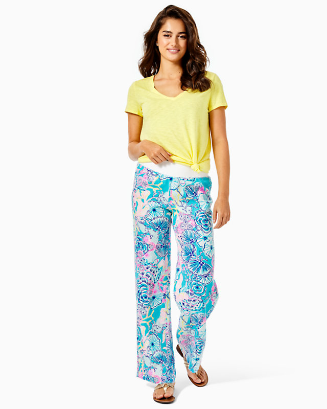 33" Beach Mid Rise Linen Palazzo Pant, , large - Lilly Pulitzer