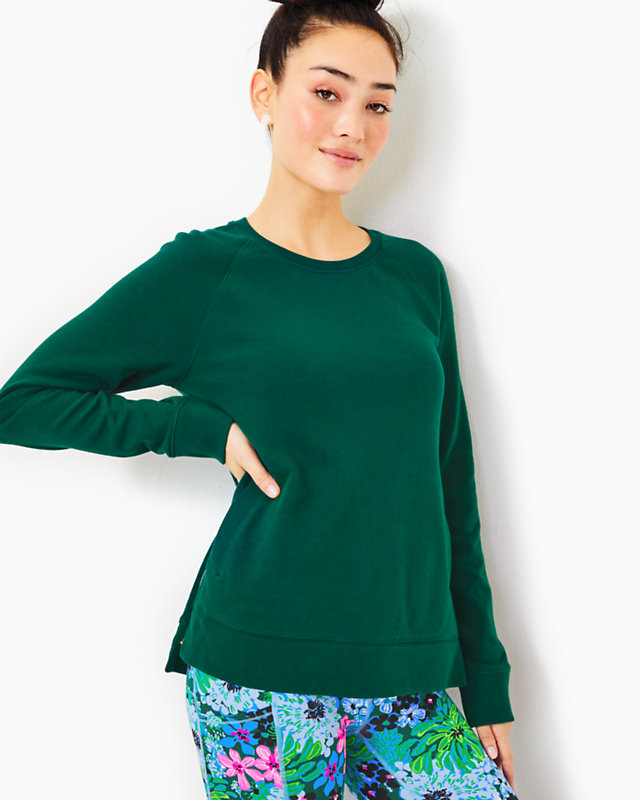 Luxletic Beach Comber Pullover, Evergreen, large - Lilly Pulitzer