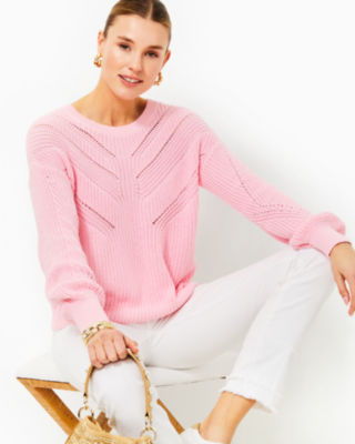 Plus Women's Pearl Studded Eyelash Sweater