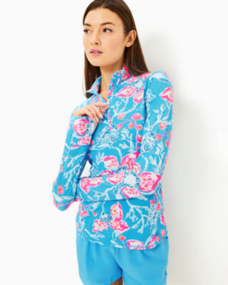 Luxletic Marion Half-Zip Sunguard, Multi Bahamian Rhapsody, large - Lilly Pulitzer