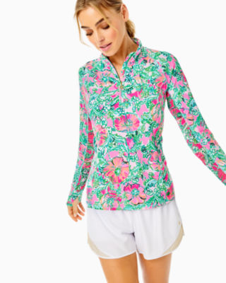 Lilly Pulitzer Luxletic Marion Half-zip Sunguard In Soleil Pink Perfect ...