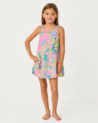 Lilly Pulitzer Girls Mini Loro Swing Dress In Pink