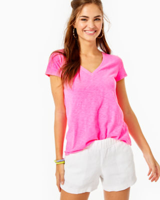 LILLY PULITZER ETTA V-NECK TOP,005673