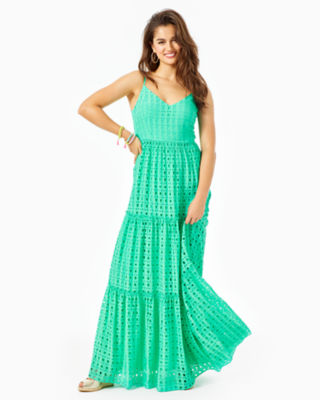 teal green maxi dress
