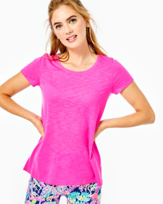 Lilly Pulitzer Etta Scoopneck Top In Plumeria Pink