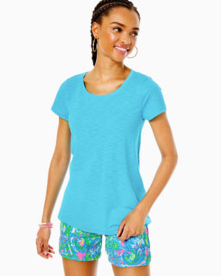 Lilly Pulitzer Etta Scoopneck Top In Seabreeze Blue