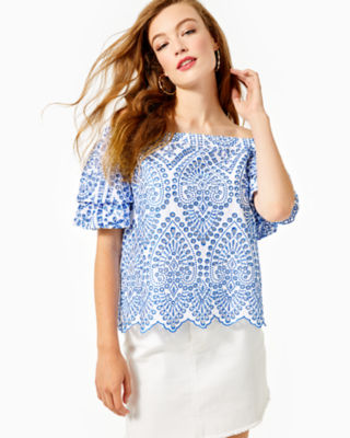 Image of Lilly Pulitzer Lesley Off-The-Shoulder Top