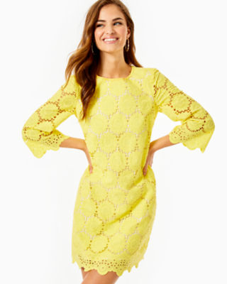 yellow scalloped dress