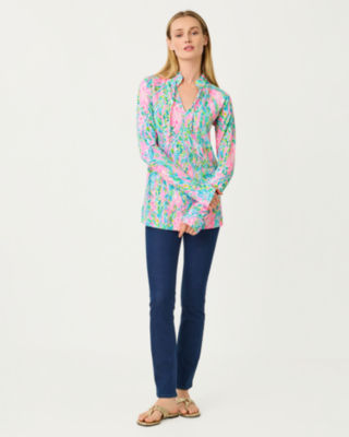 Lilly Pulitzer Upf 50+ Luxletic Cassi Popover In Animal Print
