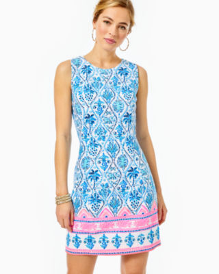 Lilly Pulitzer Mila Stretch Shift Dress In Resort White Isle Of Tile Engineered Dress