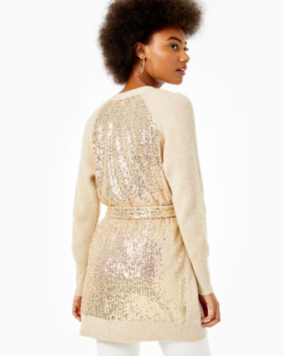 sequin cardigan dress