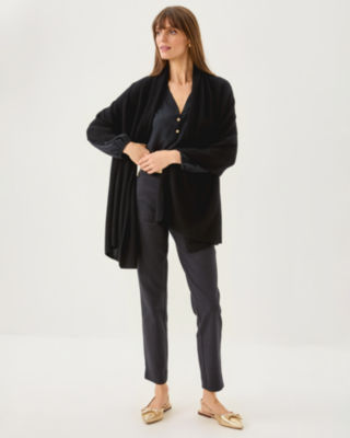 Lilly Pulitzer Lanelle Cashmere Wrap In Black