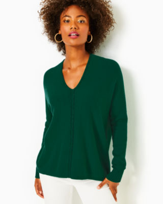 Emerald green 2024 cashmere cardigan