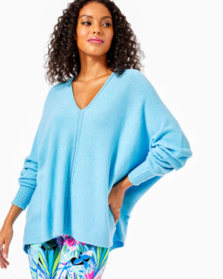 Sevie Dolman Sleeve Sweater, Porto Blue, large  - Lilly Pulitzer