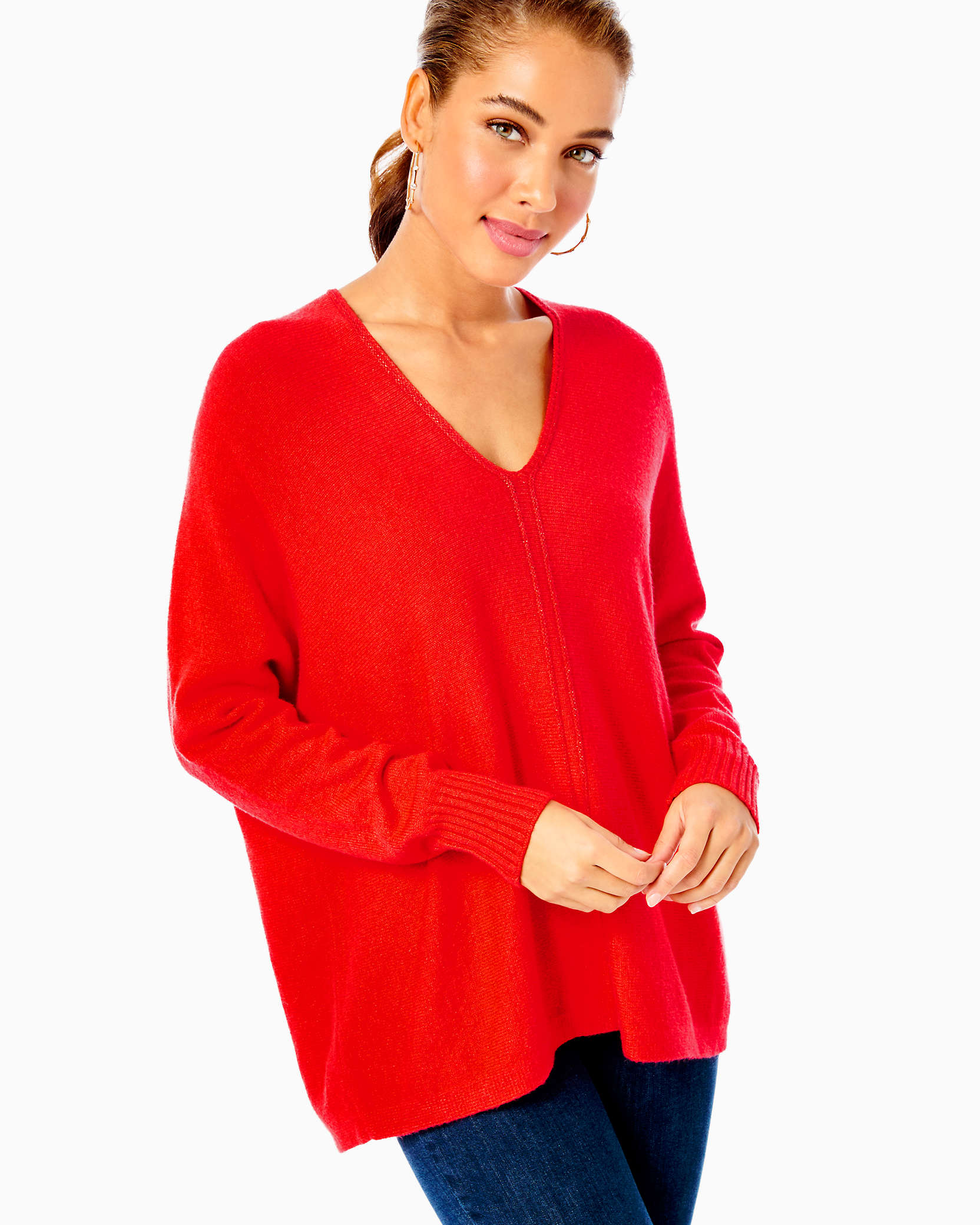 Lilly Pulitzer Sevie Dolman Sweater In Ruby Red