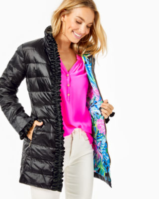 LILLY PULITZER WOMEN'S DORIA PUFFER JACKET IN NAVY BLUE - LILLY PULITZER IN NAVY BLUE