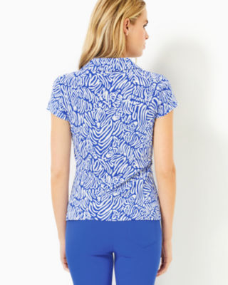 UPF 50+ Luxletic Frida Scallop Polo Top, Martinique Blue Zee Bebe, large image 1