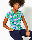 UPF 50+ Luxletic Frida Scallop Polo Top, Spearmint Golf Till You Drop, large image number 3
