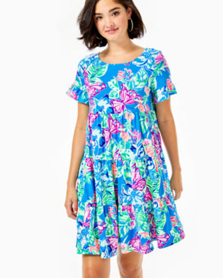 Lilly Pulitzer Linden Dress Seas the Day Long Sleeve Colorful Mini Dress  XXS - Dresses