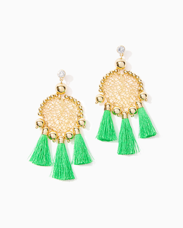 Sea Dreamer Earrings, Cabana Green, large - Lilly Pulitzer